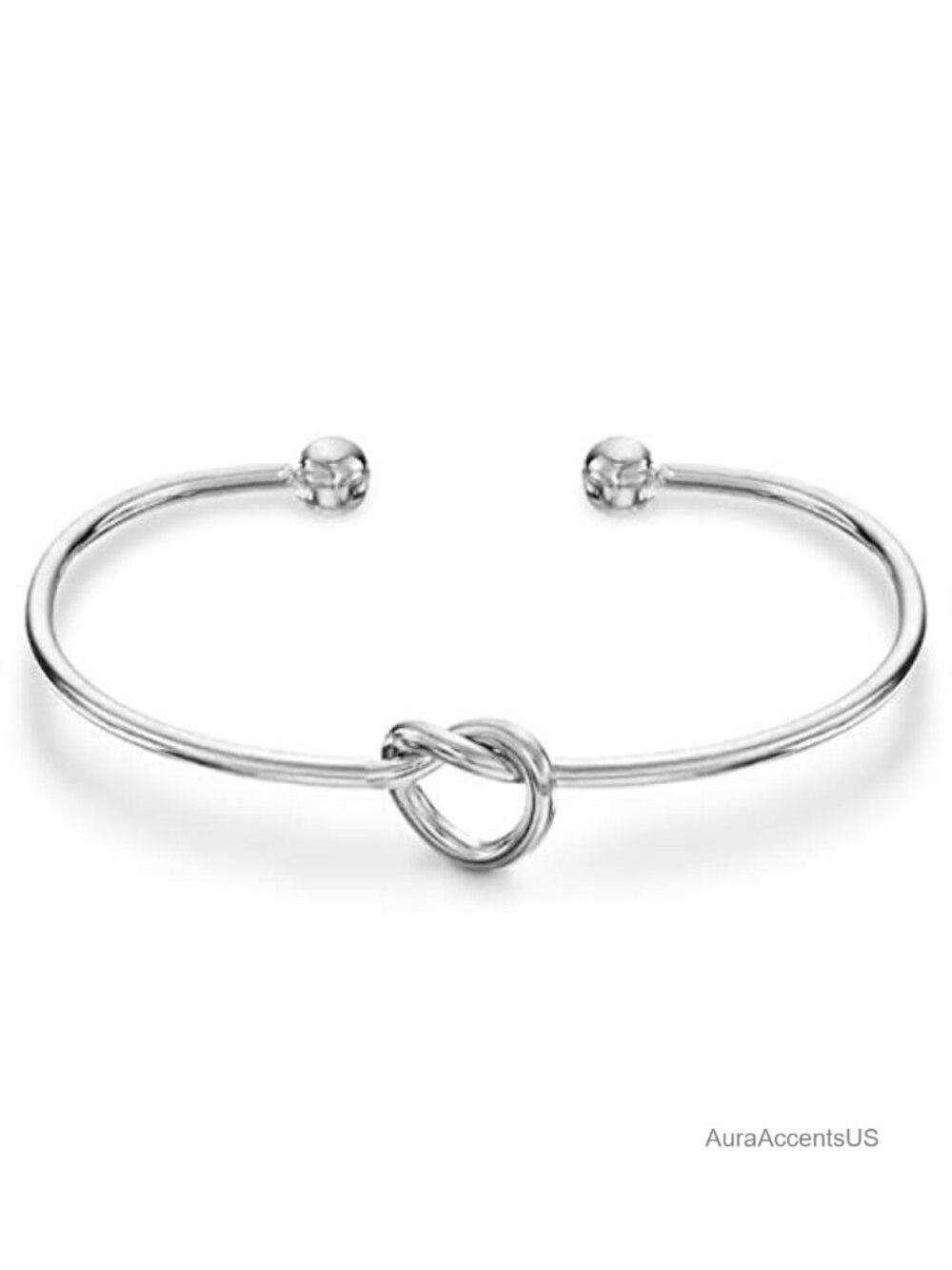 14K Gold Plated Love Knot Infinity Bangle Bracelet Adjustable